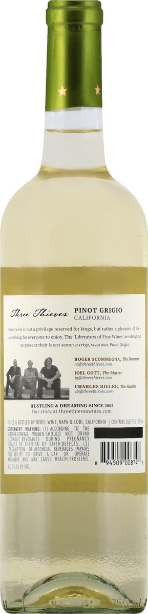 slide 5 of 9, Three Thieves 2019 California Republic Pinot Grigio 750 ml, 750 ml