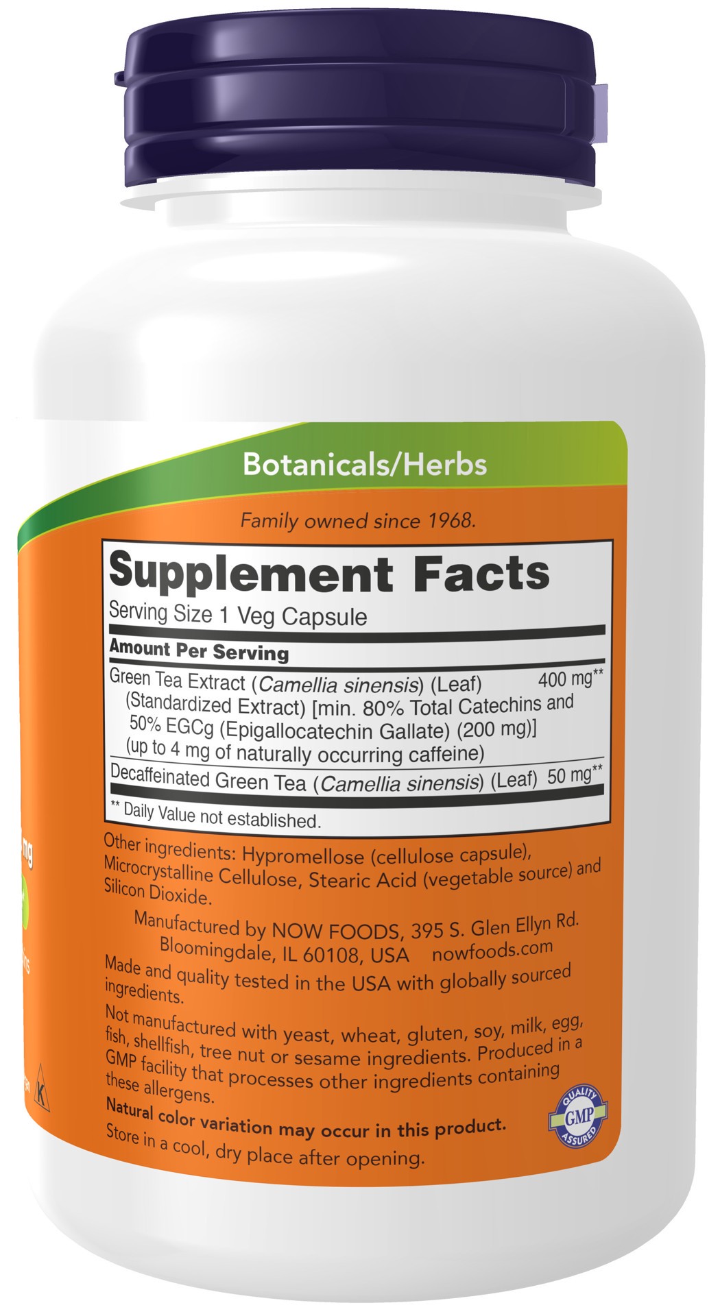 slide 3 of 4, NOW EGCg Green Tea Extract 400 mg - 180 Veg Capsules, 180 ct