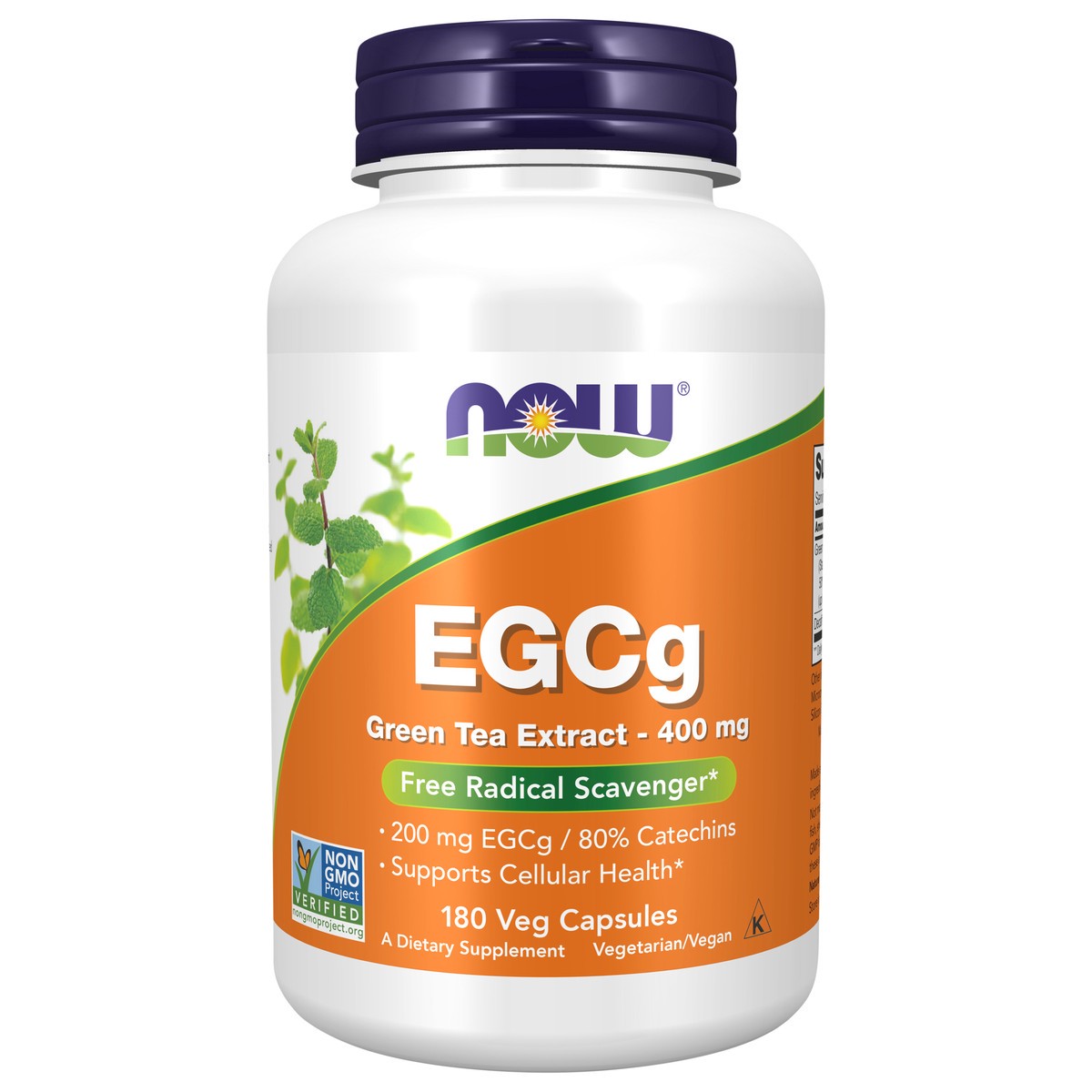 slide 1 of 4, NOW EGCg Green Tea Extract 400 mg - 180 Veg Capsules, 180 ct