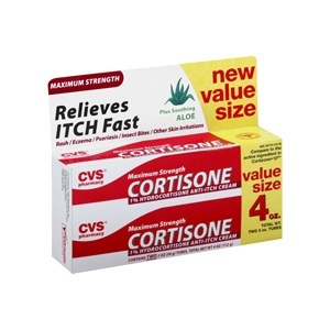 slide 1 of 1, CVS Pharmacy CVS Maximum Strength Cortisone Plus Soothing Aloe Value Size, 2 ct