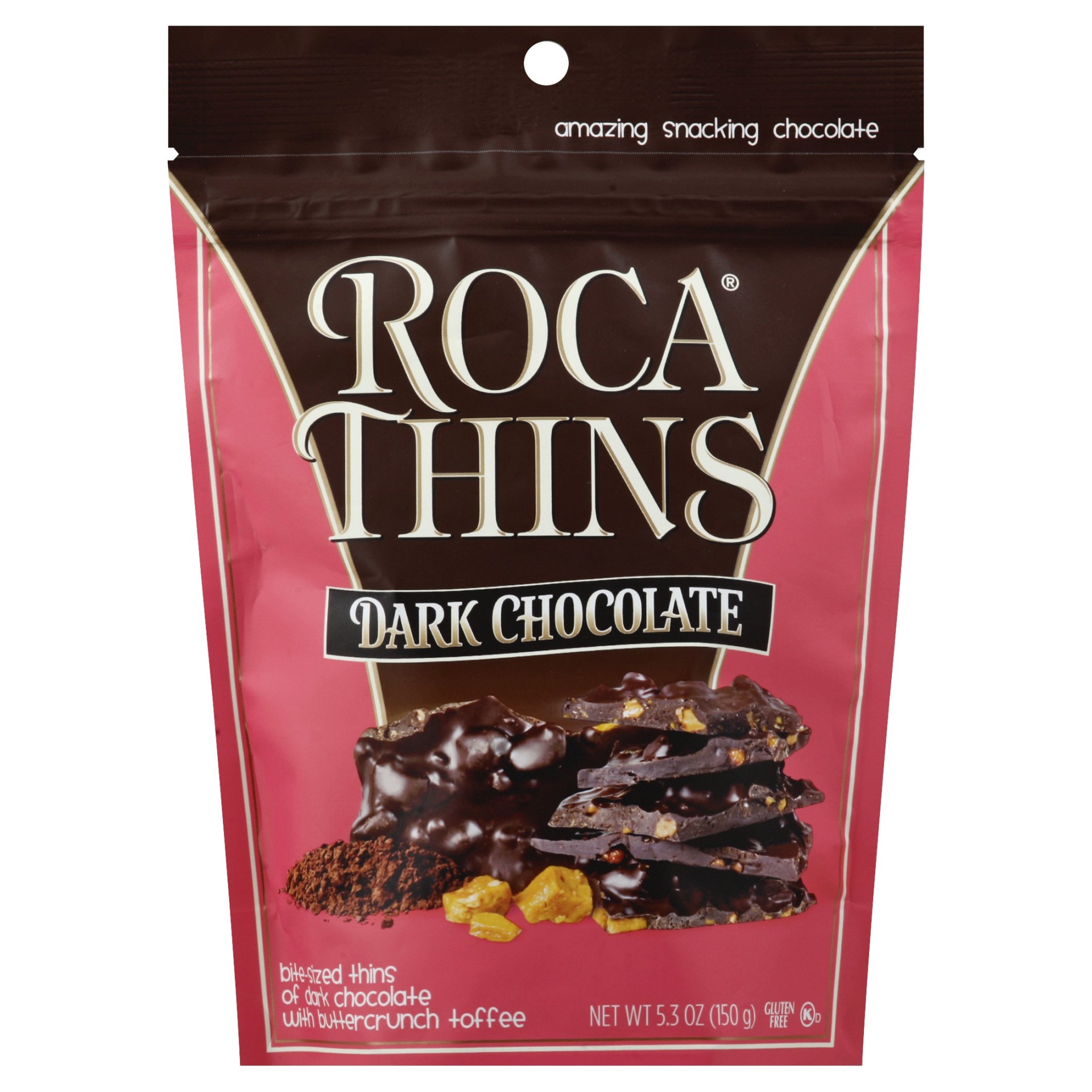 slide 1 of 2, ROCA THINS Dark Chocolate with Butter Crunch Toffee, 5.3 oz