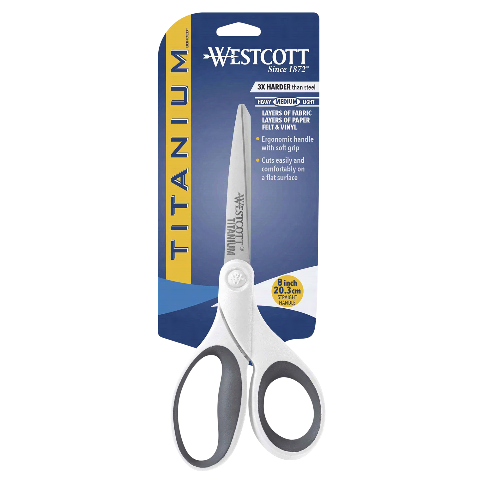 Westcott Titanium Bonded Scissors, 8 inch Straight Handle, 1
