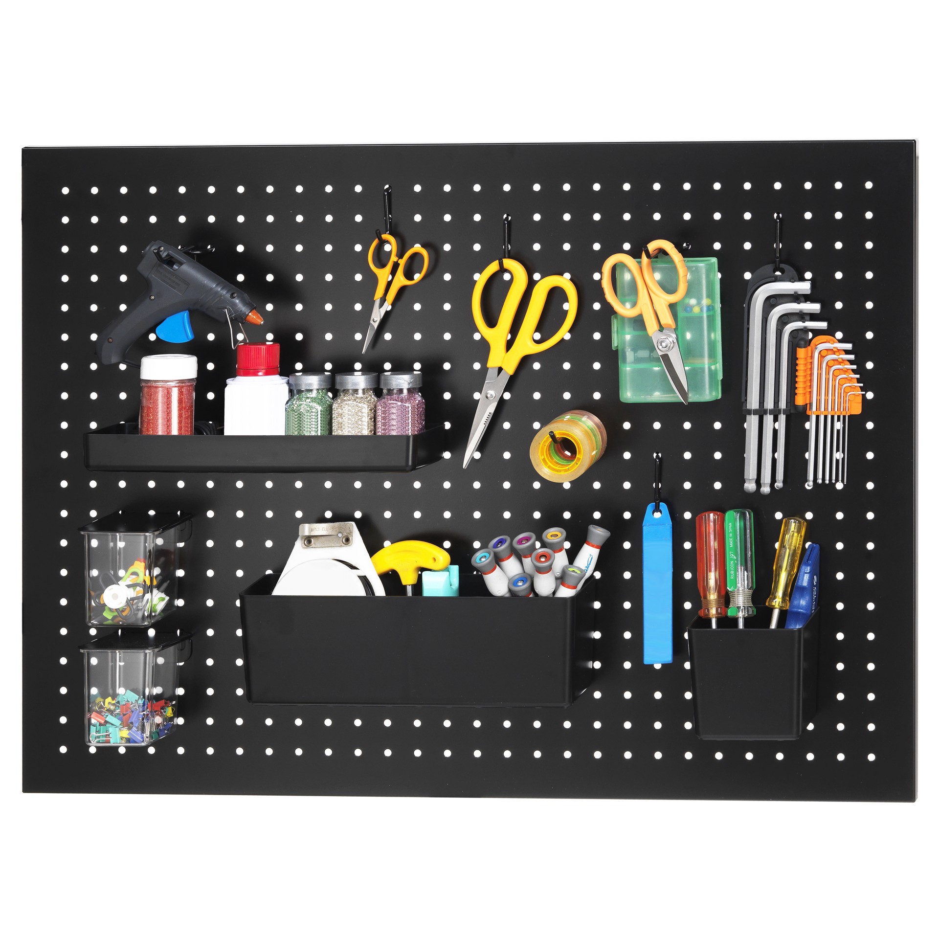 slide 2 of 3, 22" X 30" Black Metal Pegboard By Simply Tidy, 22 in x 30 in