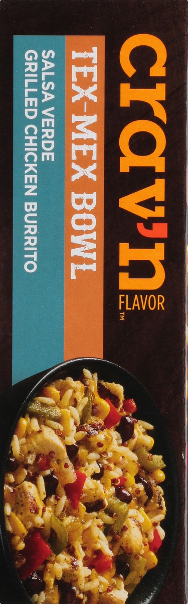 slide 4 of 9, Crav'n Flavor Salsa Verde Grilled Chicken Burrito Tex-Mex Bowl 10.6 oz, 10.6 oz