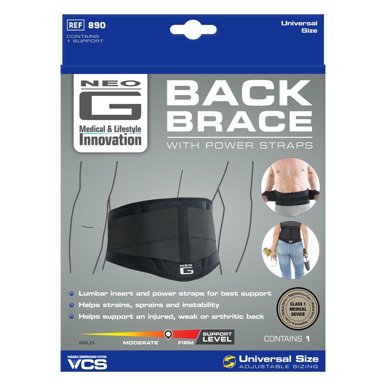 slide 1 of 1, Neo G Back Brace Os, 1 ct