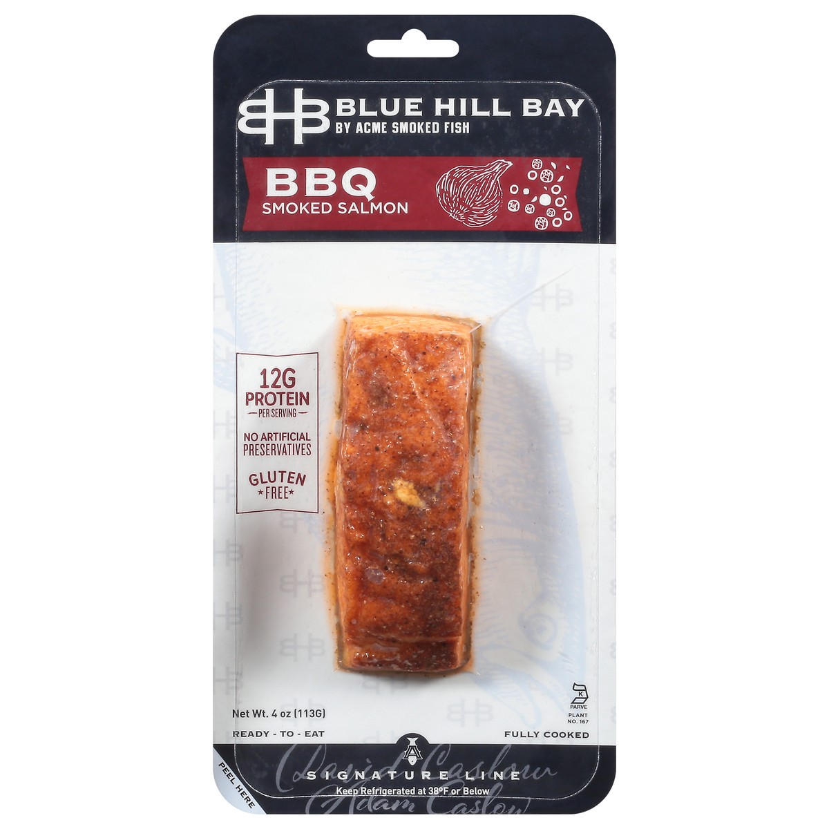 slide 1 of 9, Blue Hill Bay™ BBQ smoked salmon, 4 oz