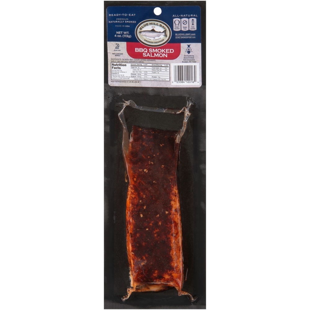 slide 1 of 6, Blue Hill Bay BBQ Smoked Salmon Portion, 4 oz