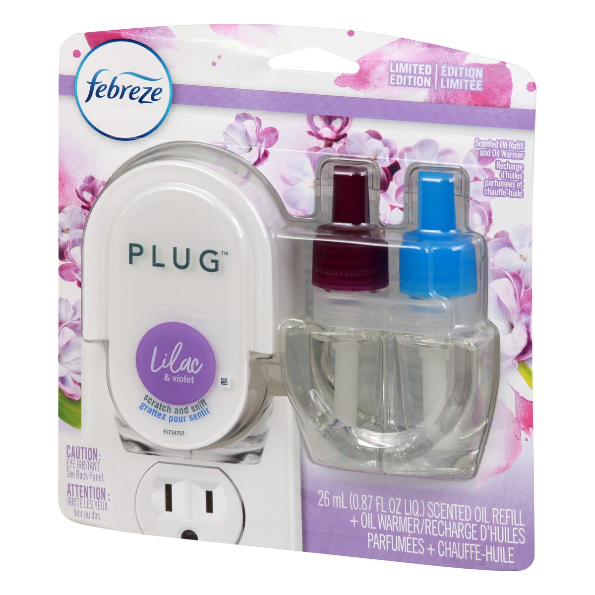 slide 6 of 9, Febreze Lilac & Violet Scented Oil Refill and Oil Warmer 1 ea, 1 ct