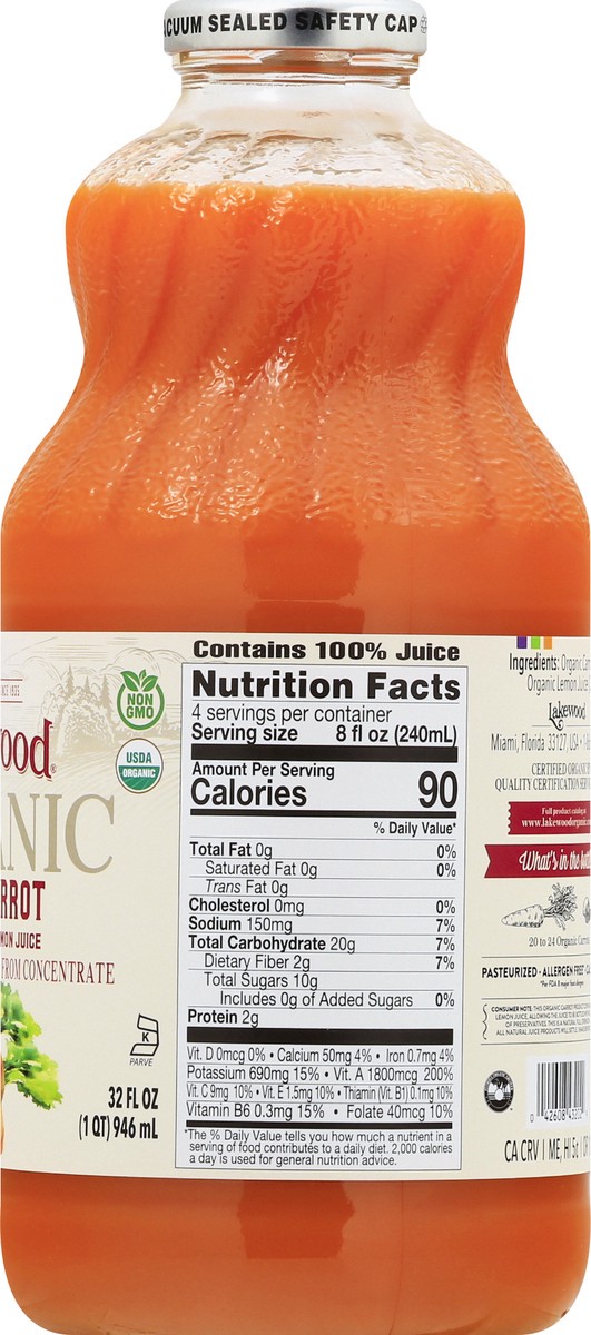 slide 8 of 13, Lakewood Organic Pure Carrot Pressed Juice - 32 oz, 32 oz