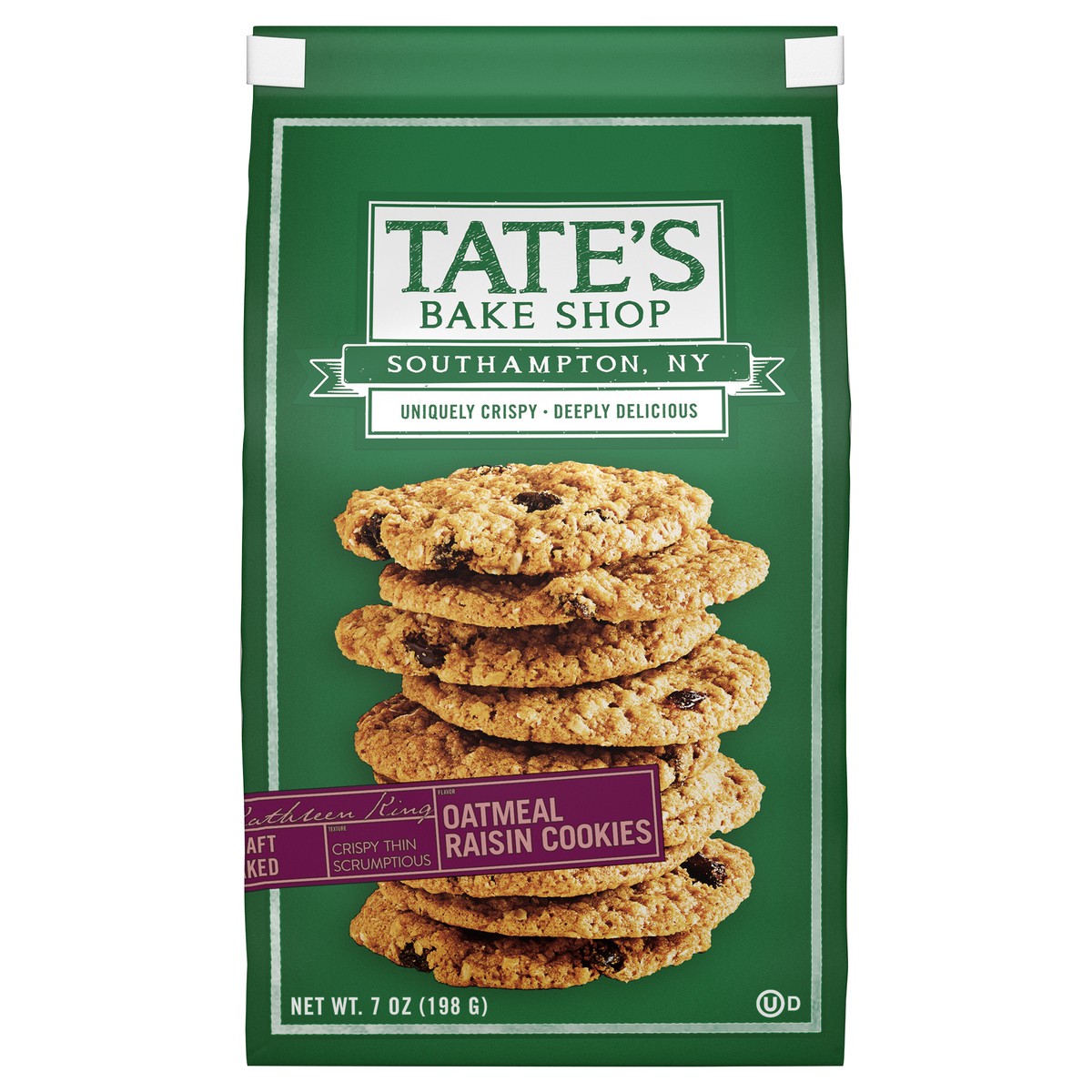 slide 1 of 2, Tate's Bake Shop Oatmeal Raisin Cookies - 7oz, 
