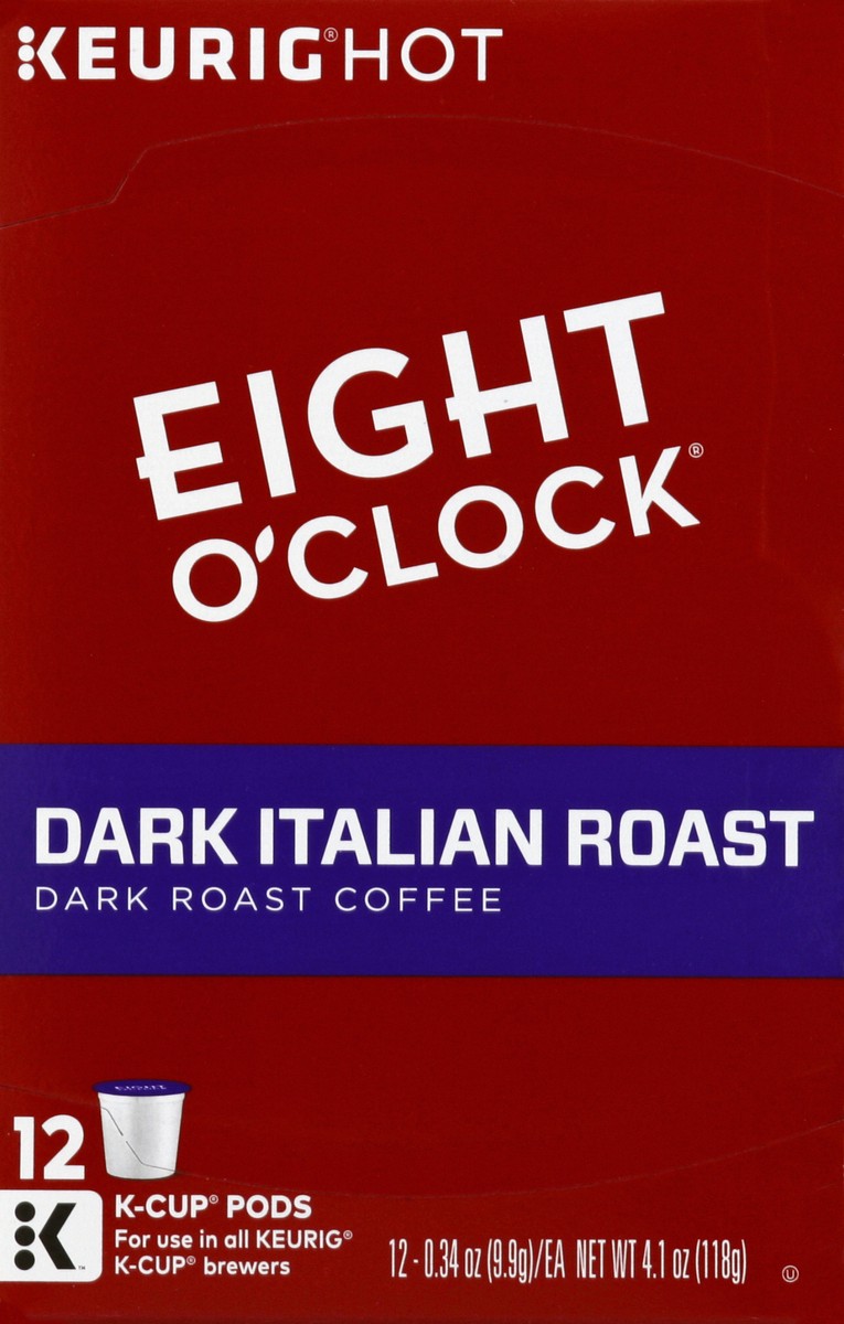 slide 4 of 4, Eight O'Clock Coffee Dark Italian Roast Keurig Single-Serve K-Cup Pods, Dark Roast Coffee, 12 ct