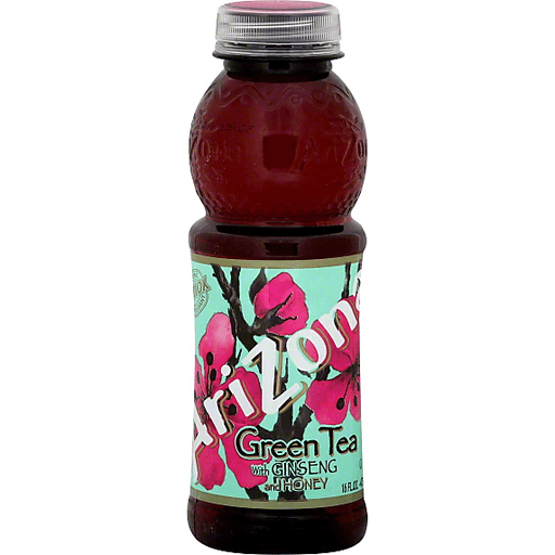 slide 1 of 2, AriZona Green Tea, With Ginseng And Honey, 16 oz