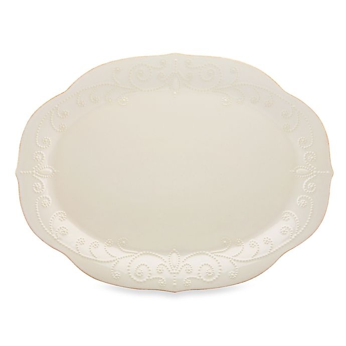 slide 1 of 1, Lenox French Perle Oval Platter - White, 16 in