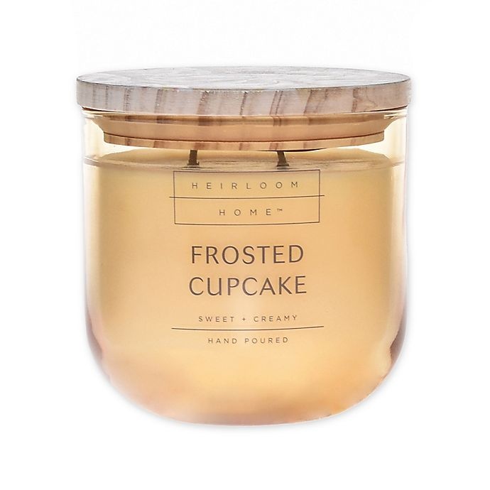 slide 1 of 2, Heirloom Home Frosted Cupcake Jar Candle with Wood Lid, 14 oz