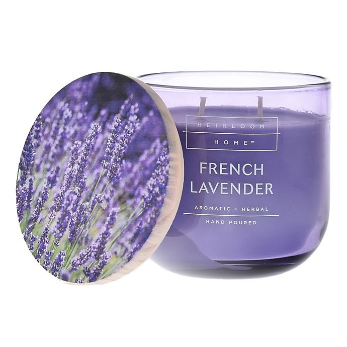 slide 2 of 2, Heirloom Home French Lavender Jar Candle with Wood Lid, 14 oz