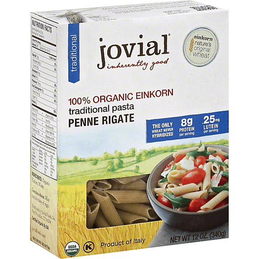 slide 2 of 3, Jovial Organic Einkorn Penne Rigate Pasta, 12 oz