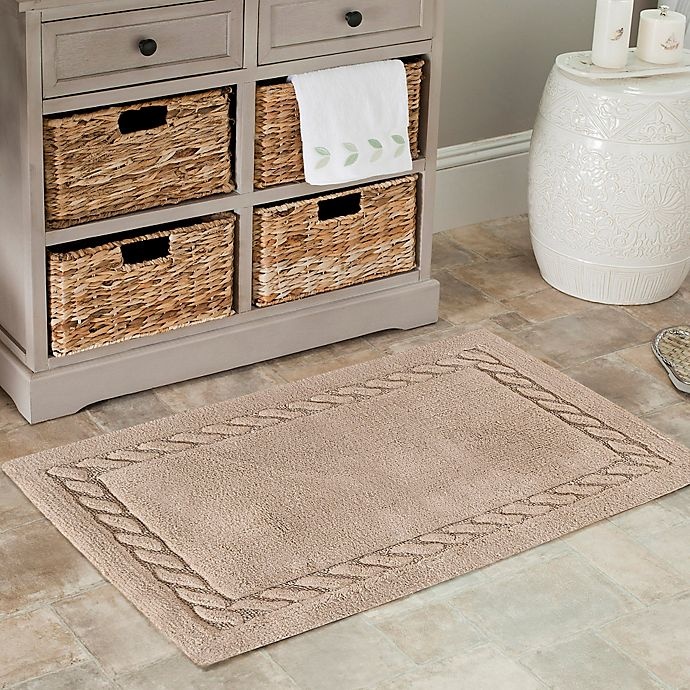 slide 2 of 2, Safavieh Cable Plush Bath Mat - Linen, 21 in x 34 in