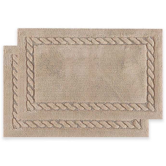 slide 1 of 2, Safavieh Cable Plush Bath Mat - Linen, 21 in x 34 in