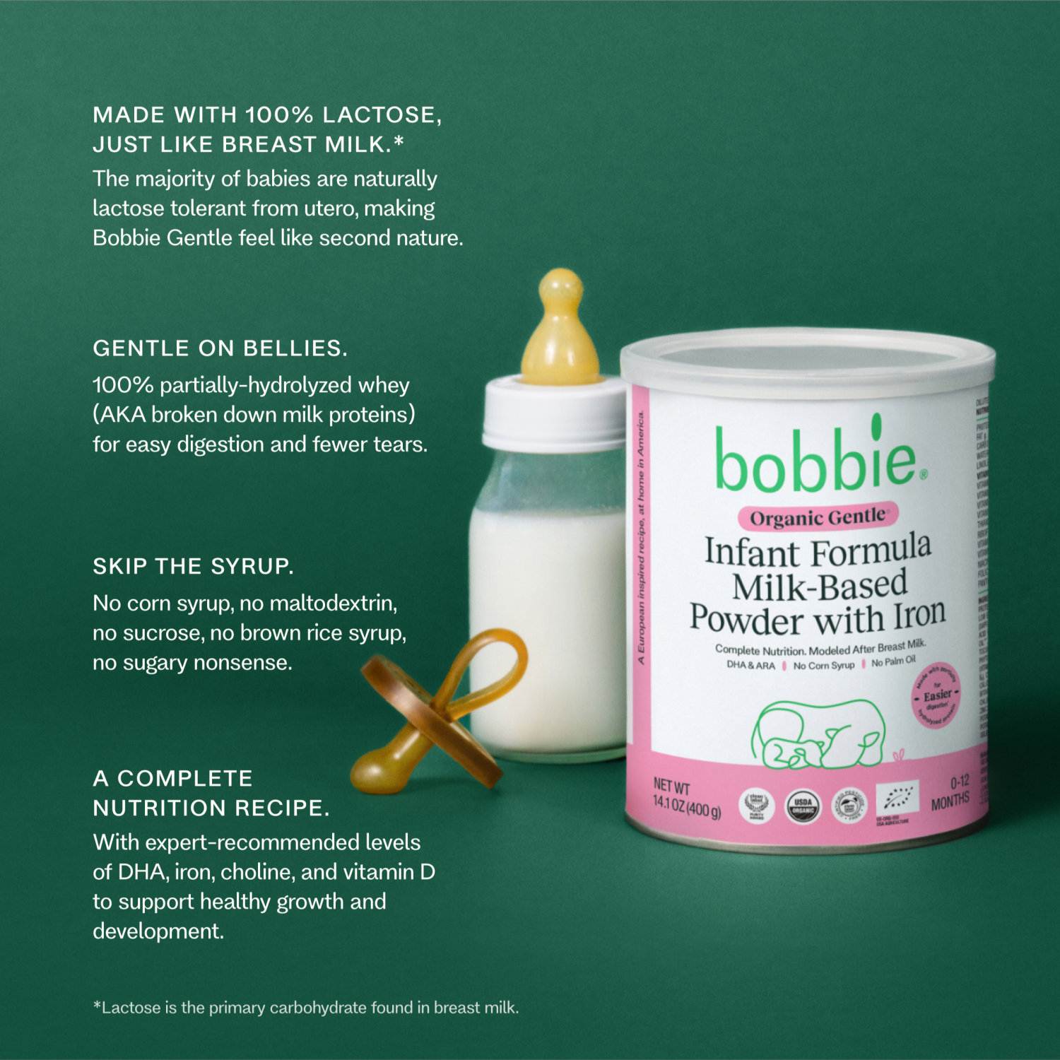 slide 3 of 8, Bobbie Organic Gentle Infant Formula 14.1 oz., 14.1 oz