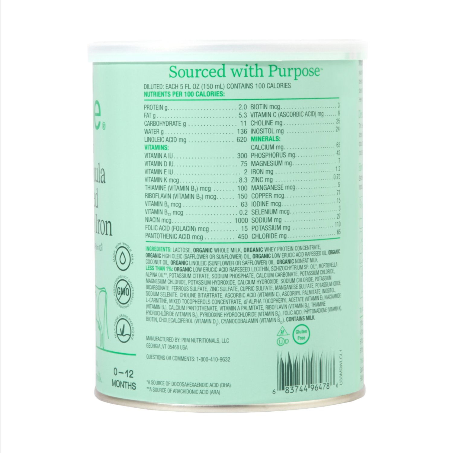 slide 2 of 8, Bobbie Grass Fed Whole Milk Infant Formula 14.1oz., 14.1 oz