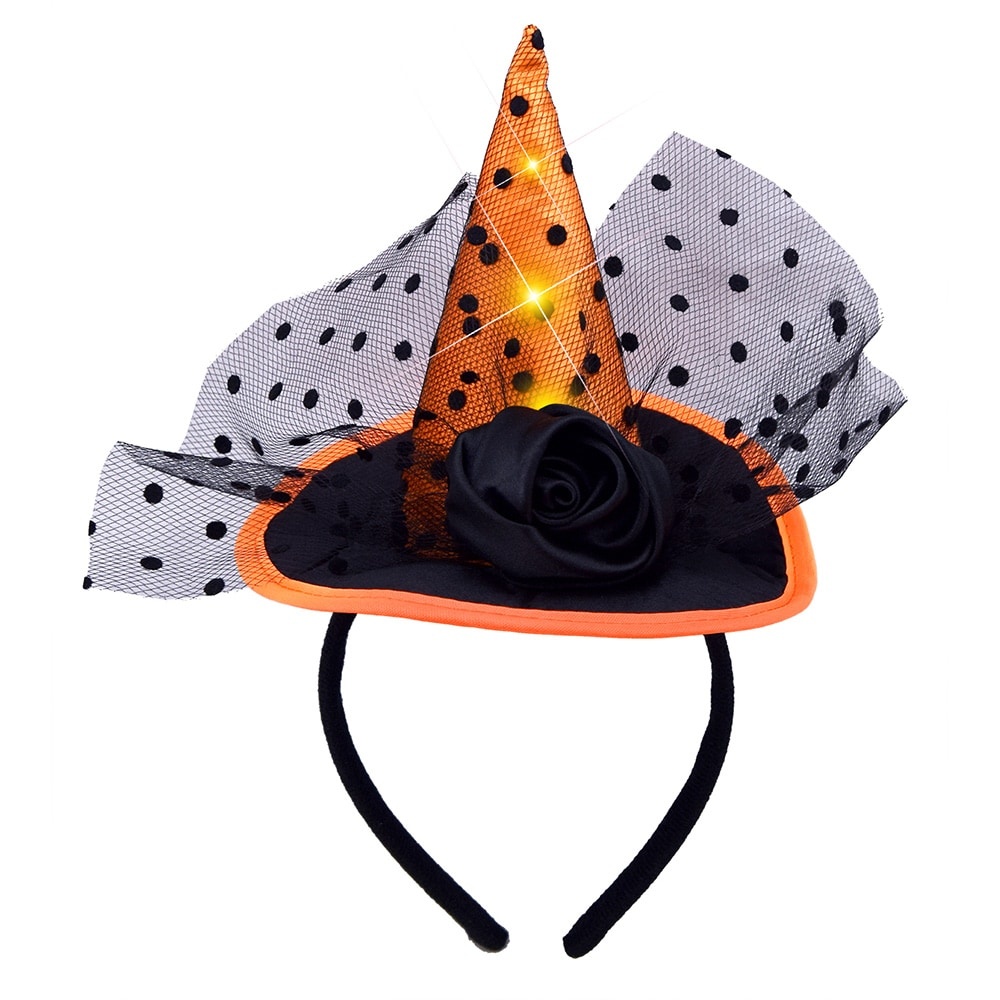 slide 1 of 1, Magic Seasons Witch Hat Headband - Orange, 1 ct