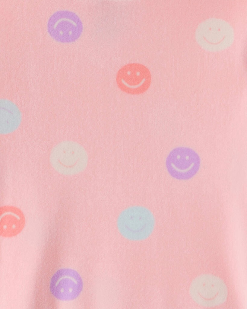 slide 2 of 2, Carter's Carters Toddler Girl Smiley Face Print DreamPlush Long-Sleeve Snug Fit 2-Piece Pajamas - Pink Pink 5T, 2 pc