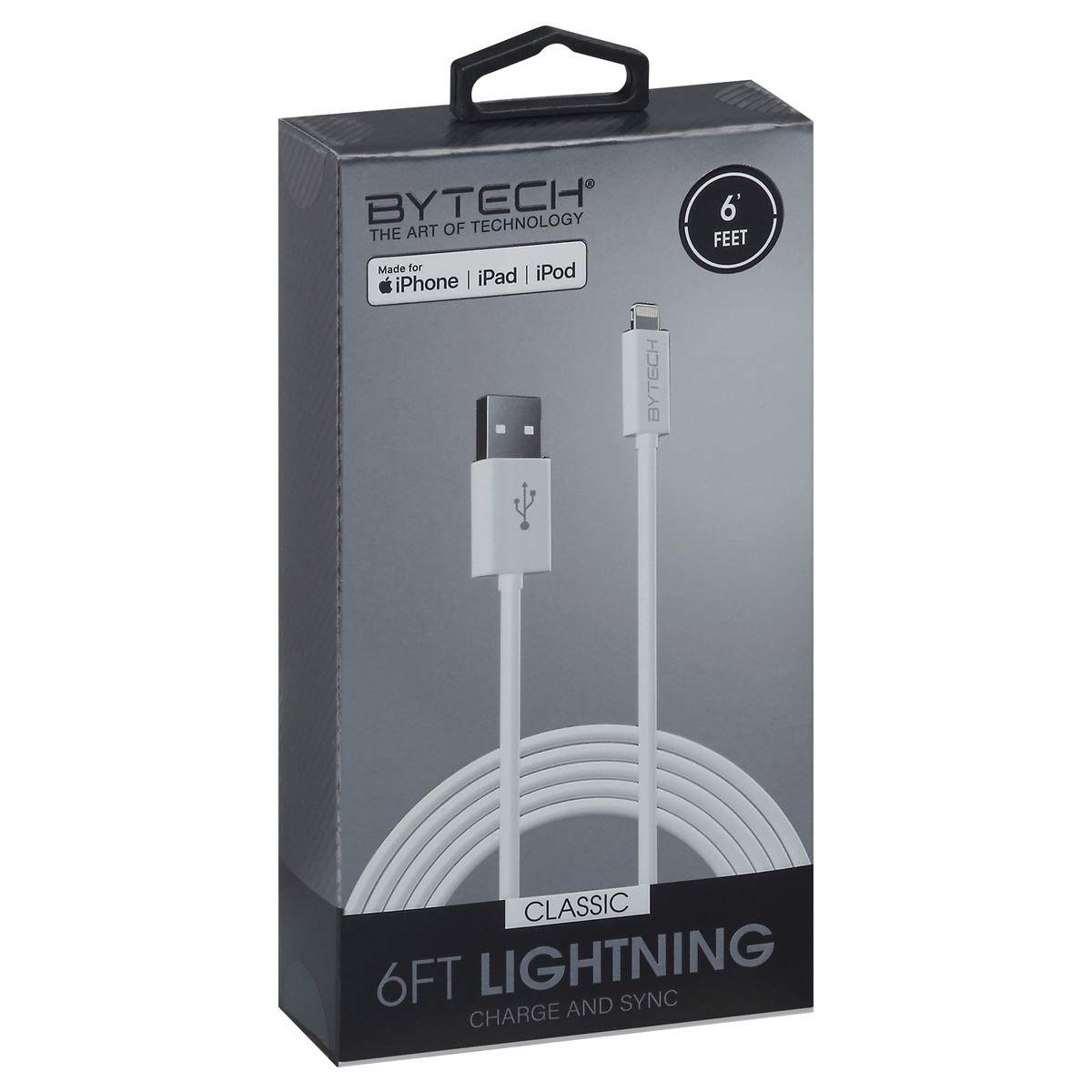 slide 2 of 9, Bytech Heavy Duty Mfi Cable White, 6 ft