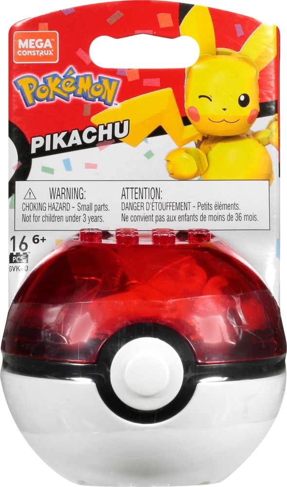 slide 1 of 1, Mega Construx Pokemon Pikachu Figure 16 Pieces Card, 16 ct