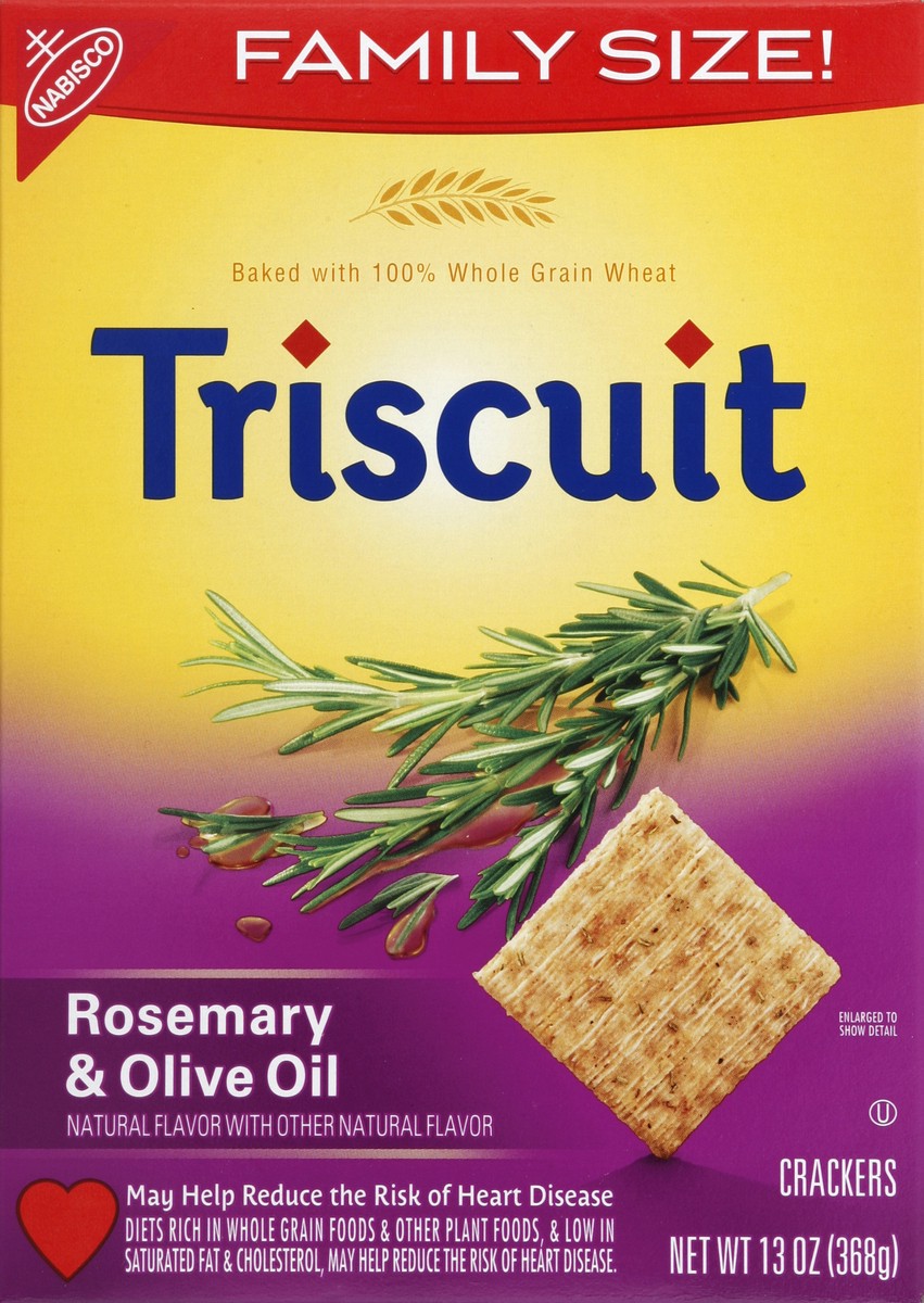 slide 4 of 4, Nabisco Triscuit Rosemary and Olive Oil Family Size Crackers, 13 oz