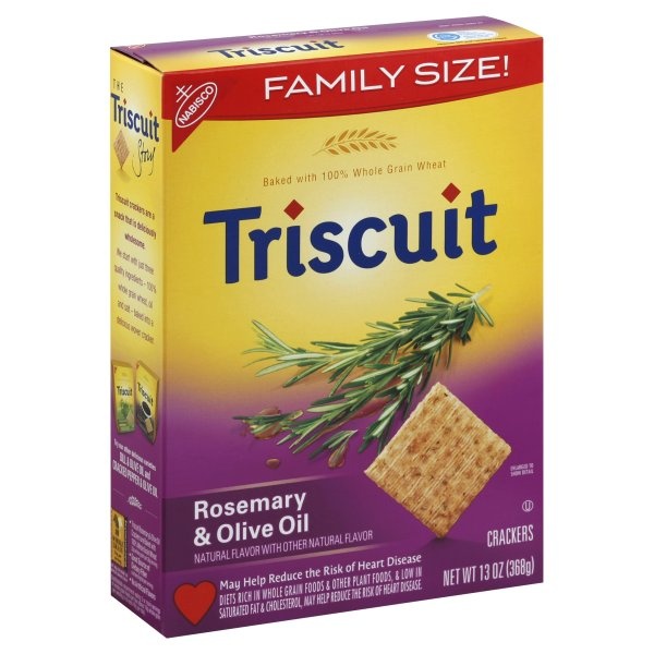 slide 1 of 4, Nabisco Triscuit Rosemary and Olive Oil Family Size Crackers, 13 oz