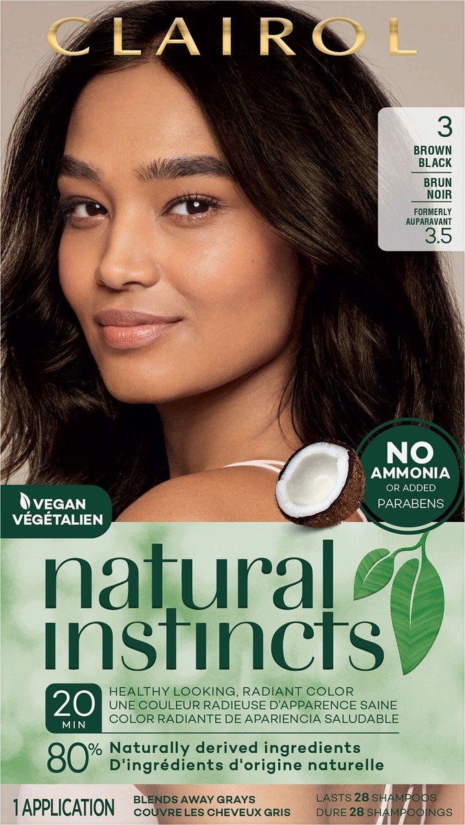 slide 2 of 2, Natural Instincts Clairol Natural Instincts 3 Brown Black Hair Color, 1 ct