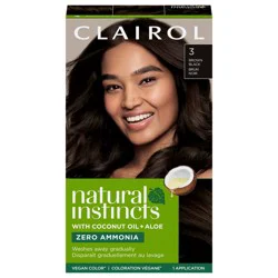 Clairol Natural Instincts Hair Color, Brown Black, Shade 3