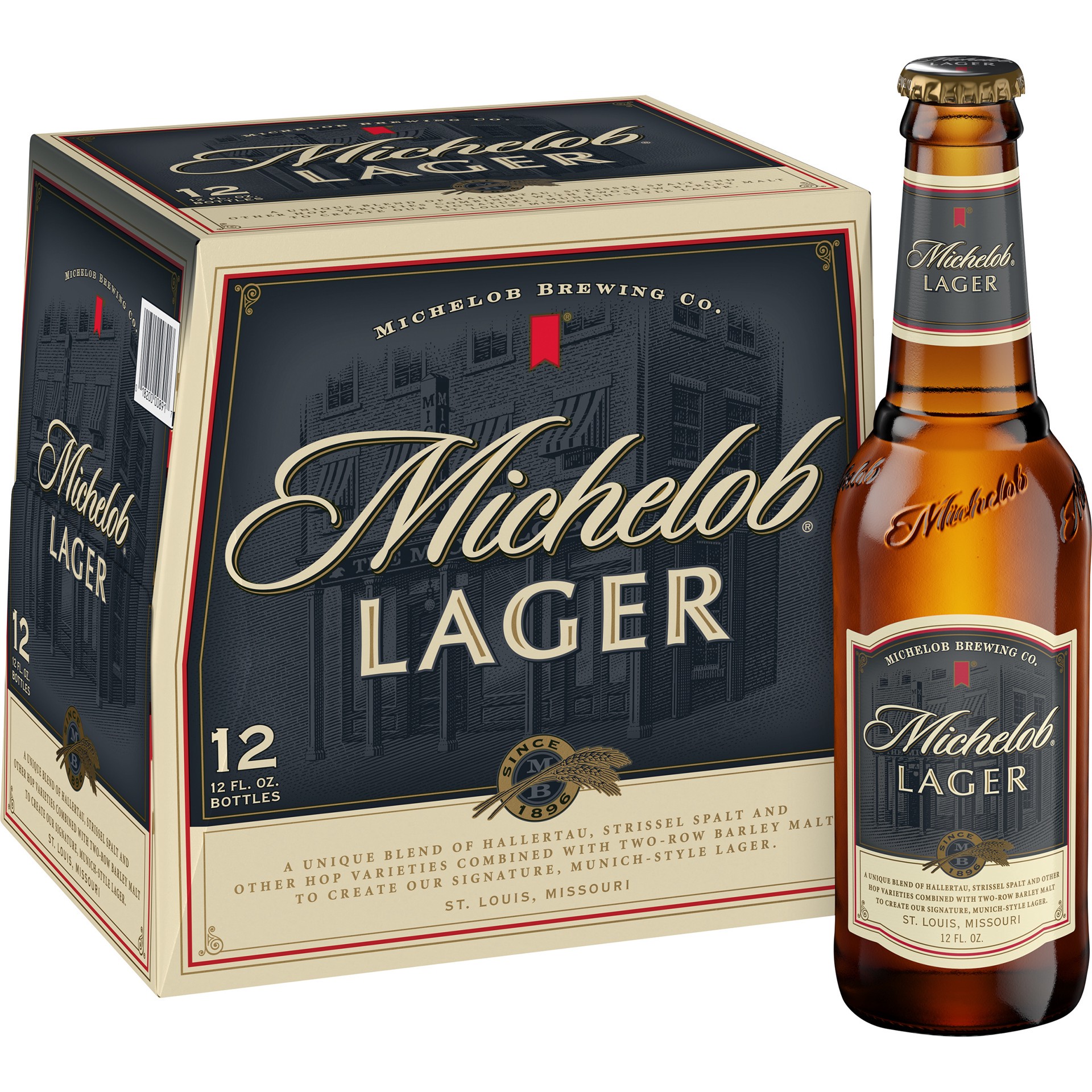 slide 1 of 4, Michelob Lager, 12 Pack 12 fl. oz. Bottles, 5% ABV, 12 ct; 12 oz