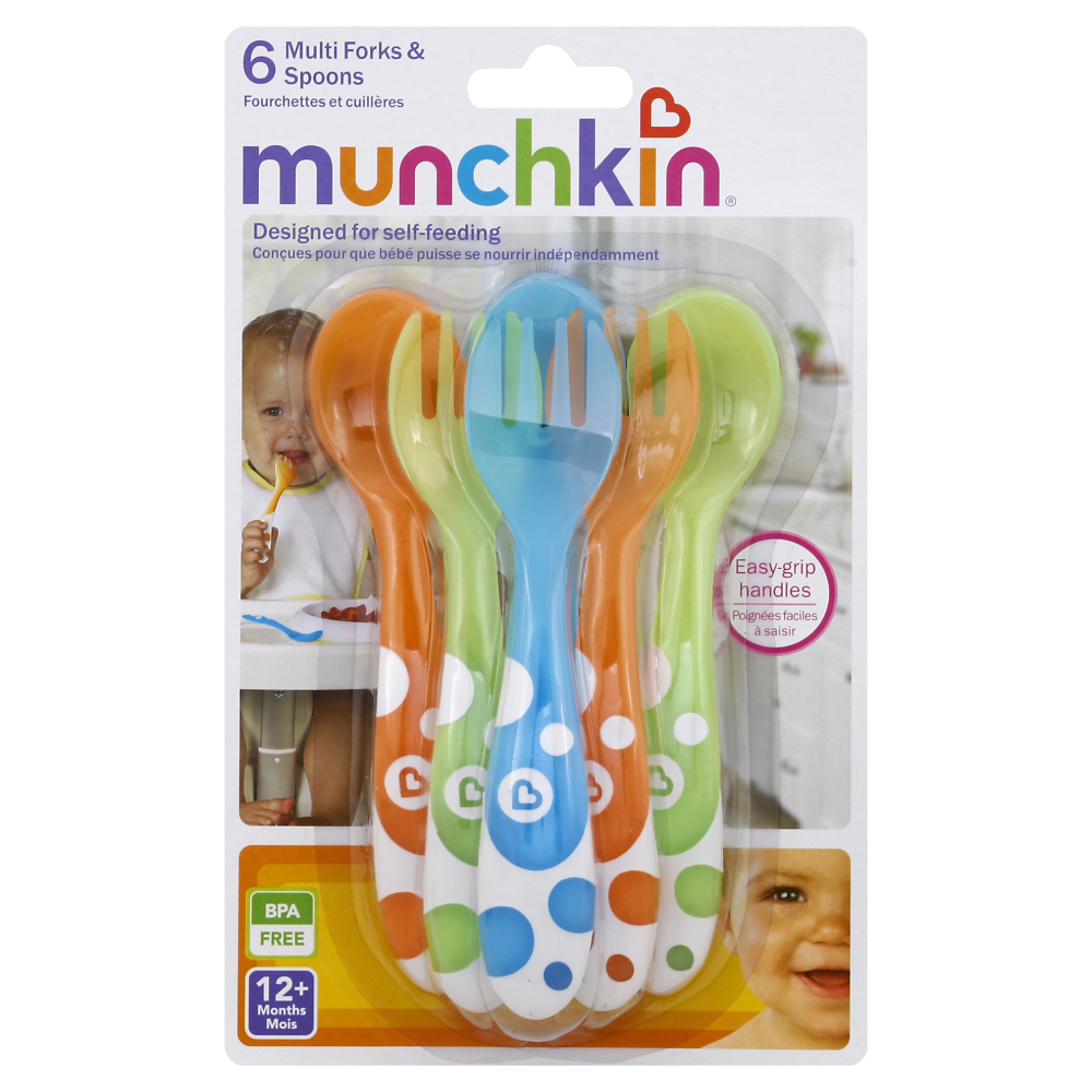 slide 1 of 1, Munchkin Multi Forks & Spoons, 6 Pk, 6 ct