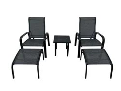 HD Designs Outdoors Kaeli 5-Piece Reclining Sling Chair Patio Set