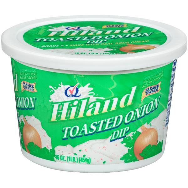 slide 1 of 1, Hiland Dairy Toasted Onion Dip, 16 oz