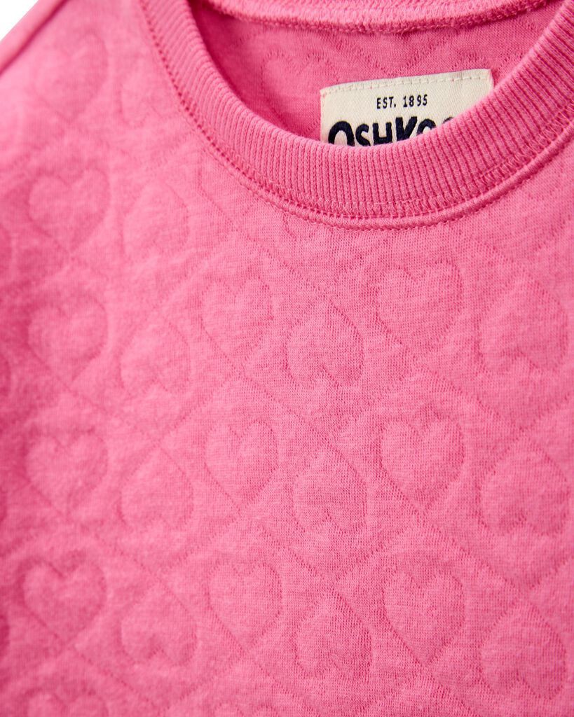 slide 2 of 3, Oshkosh Baby Heart Cotton Blend Pullover - Pink Pink 12M, 1 ct