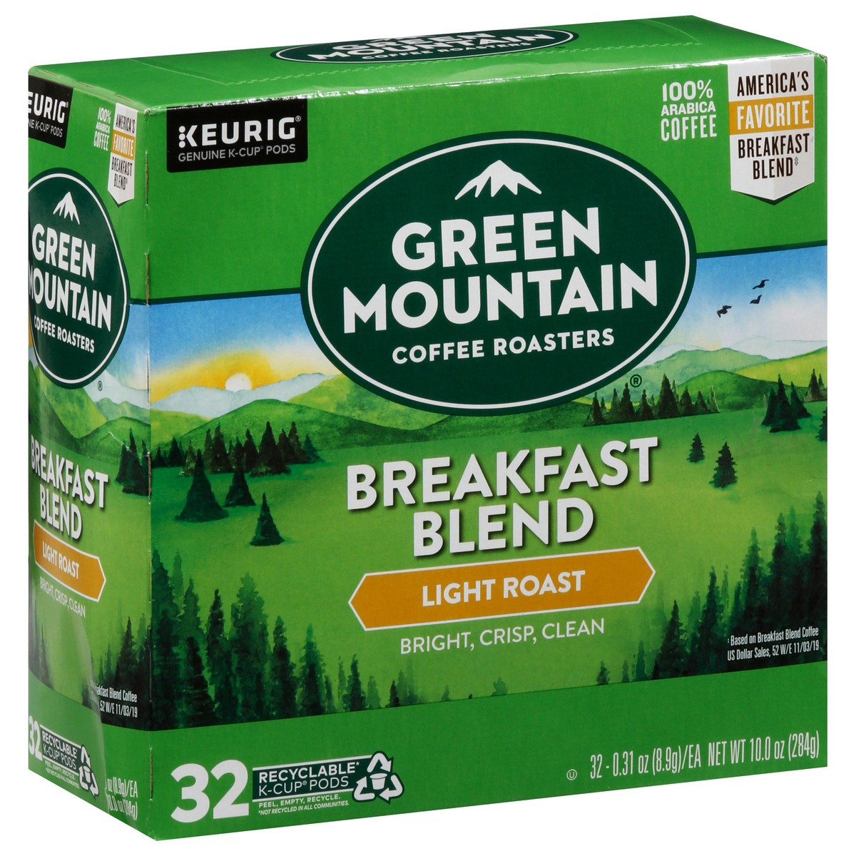 slide 5 of 9, Green Mountain Coffee Roasters Breakfast Blend Light Roast K-Cup Pods, 32 ct