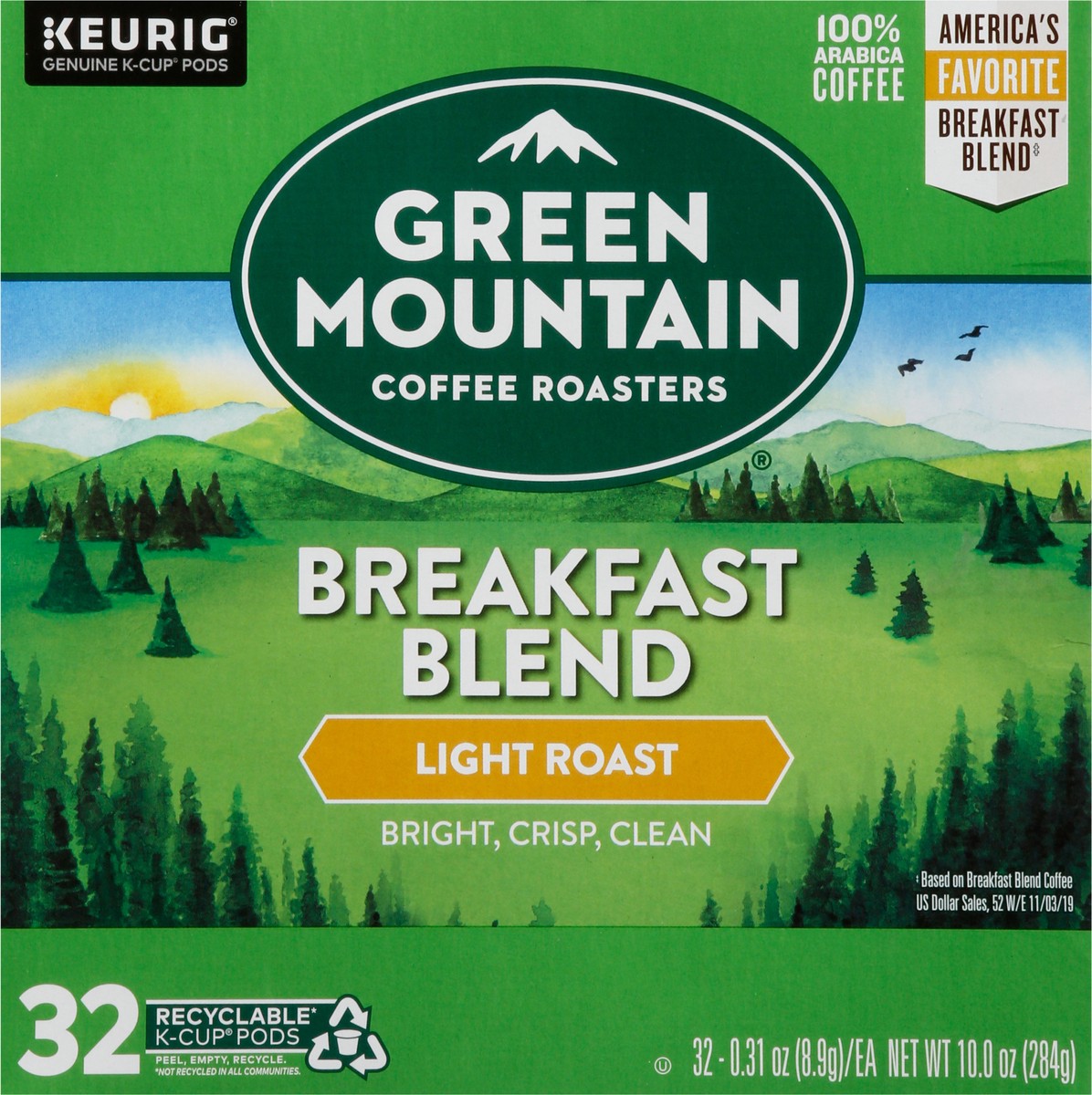slide 4 of 9, Green Mountain Coffee Roasters Breakfast Blend Light Roast K-Cup Pods, 32 ct