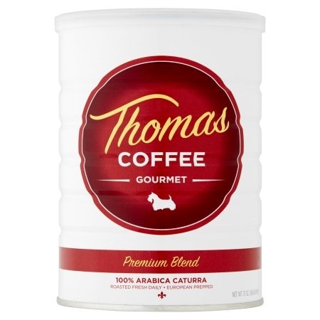 slide 1 of 1, Thomas' Coffee Ground - Premium Blend, 13 oz