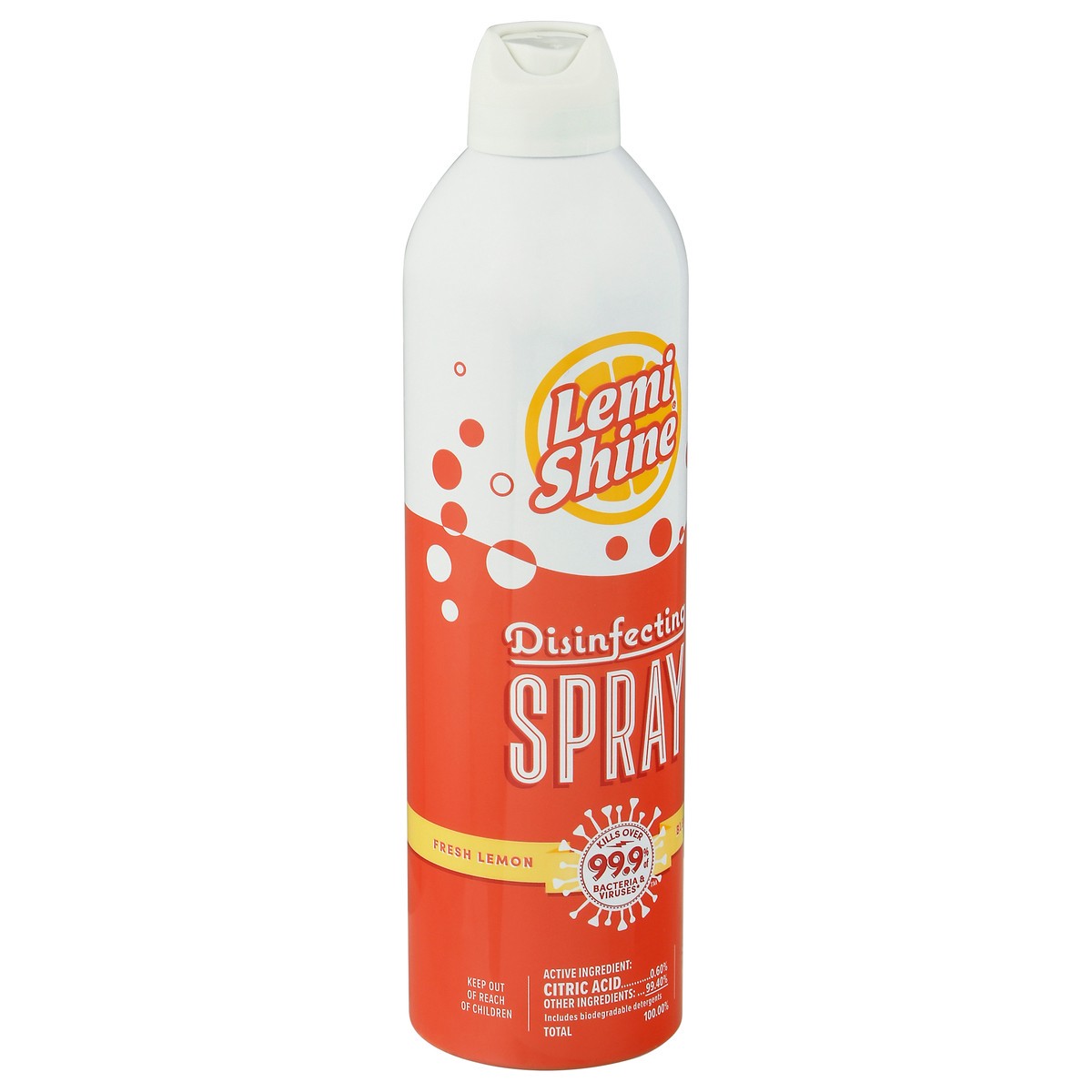 slide 3 of 10, Lemi Shine Bleach Free Fresh Lemon Disinfecting Spray 13.9 fl oz, 13.90 fl oz