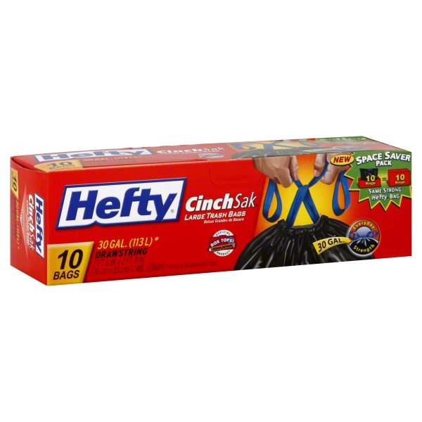 slide 1 of 1, Hefty Cinch Sak Tras, 10 ct