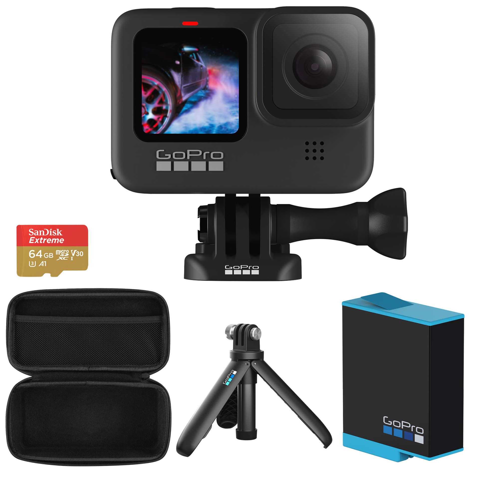 slide 1 of 4, GoPro HERO9 Black Action Camera Bundle, 