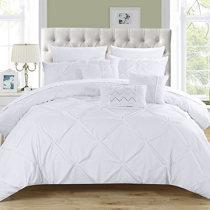 slide 3 of 5, Chic Home Salvatore Queen Comforter Set - White, 10 ct