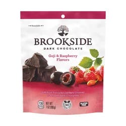 BROOKSIDE Dark Chocolate with Goji Raspberry Flavor Center Candy, Gluten Free, 7 oz, Resealable Bag