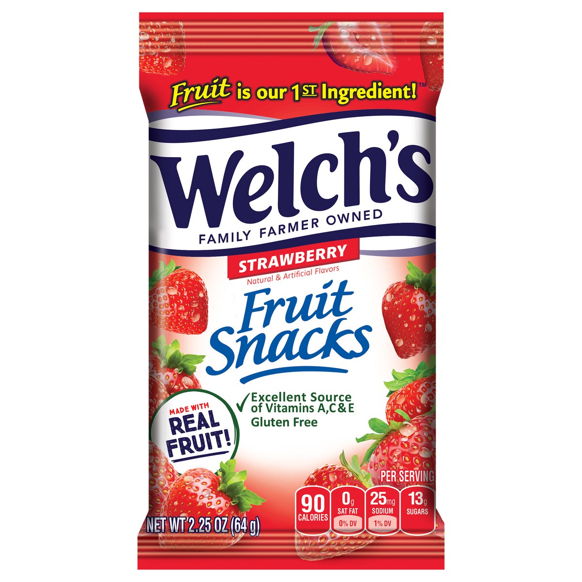 slide 1 of 9, Welch's Strawberry Fruit Snacks 2.25 oz, 2.25 oz