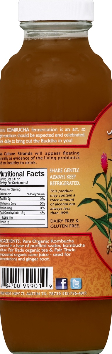 slide 3 of 4, Buddha's Brew Ginger Kombucha, 16 fl oz