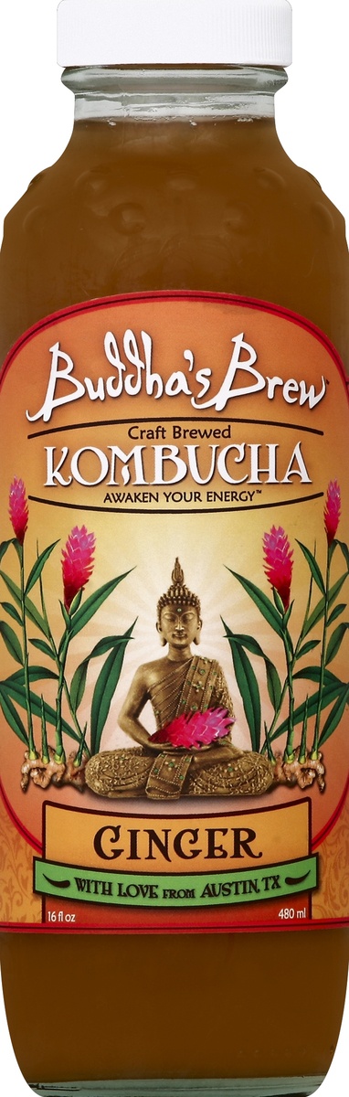 slide 4 of 4, Buddha's Brew Ginger Kombucha, 16 fl oz