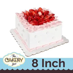 The Cakery 8 Inch Bloomin Strawberry Square Cake