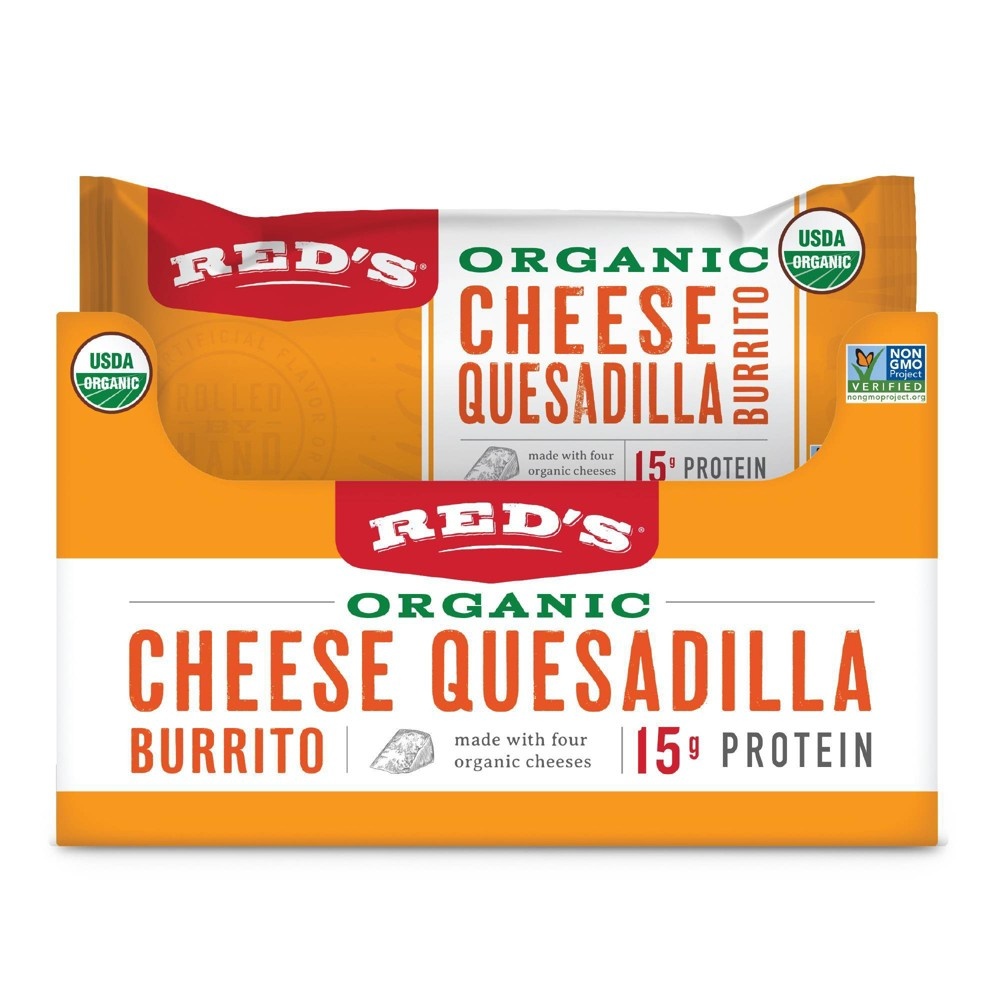 slide 3 of 3, Red's Organic Cheese Quesadilla Burrito, 4.5 oz